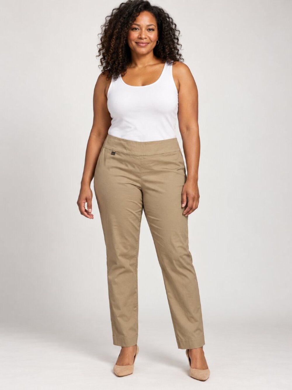 Lisette L Montreal 14 Tan Style 805 Slim Pull-On Pants Stretch Fit Canada